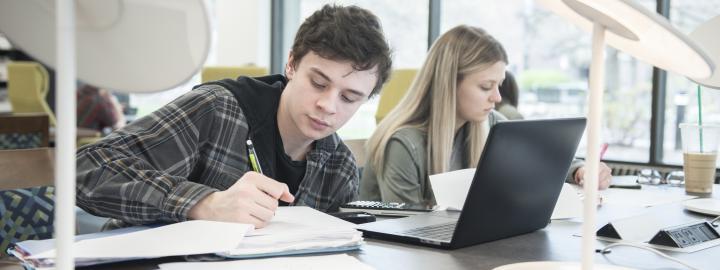 Students studying together.